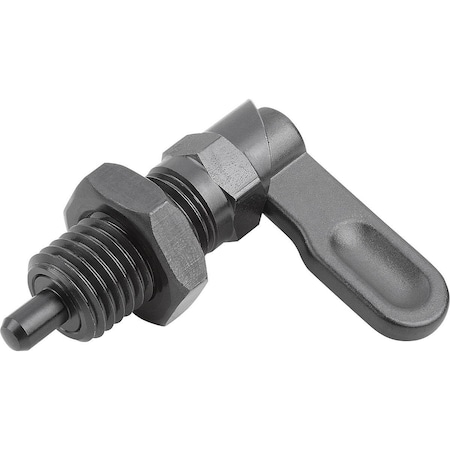 Kipp Cam-Action Indexing Plung W. Stop, Left, D=5, M12, Form:B, Steel K1284.1050512